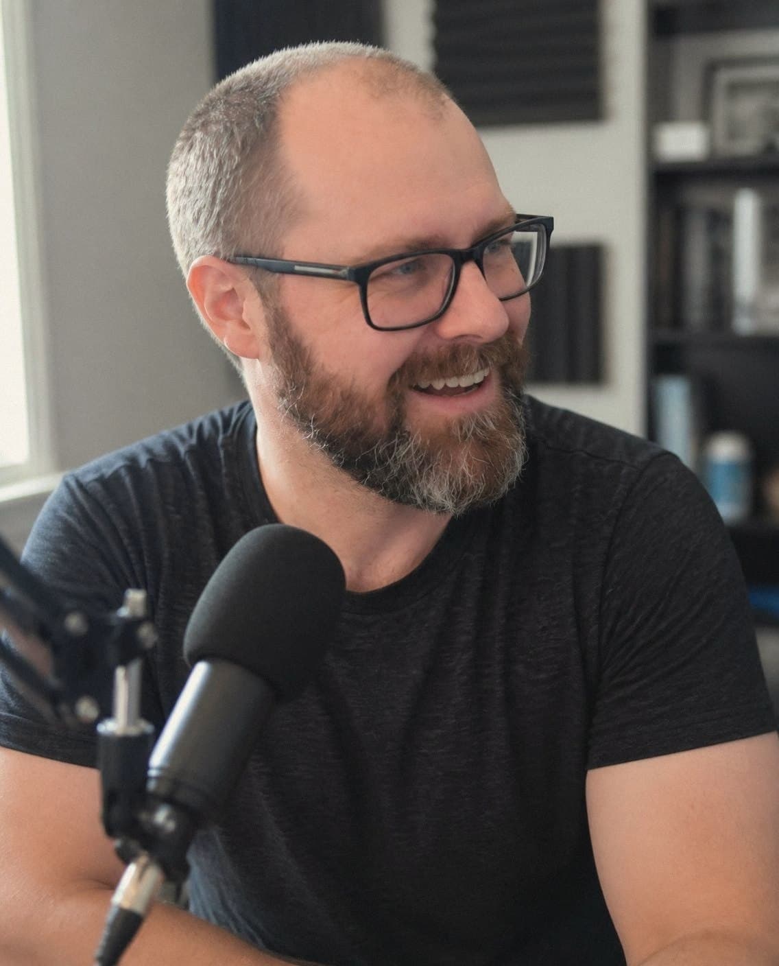 Greg Fisher laughing on set